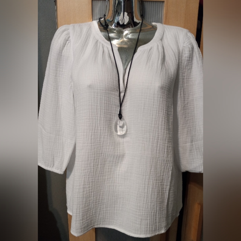 Jjill Guaze Popover Top